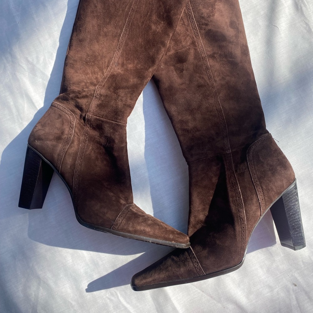 Chocolate Brown Suede Boots